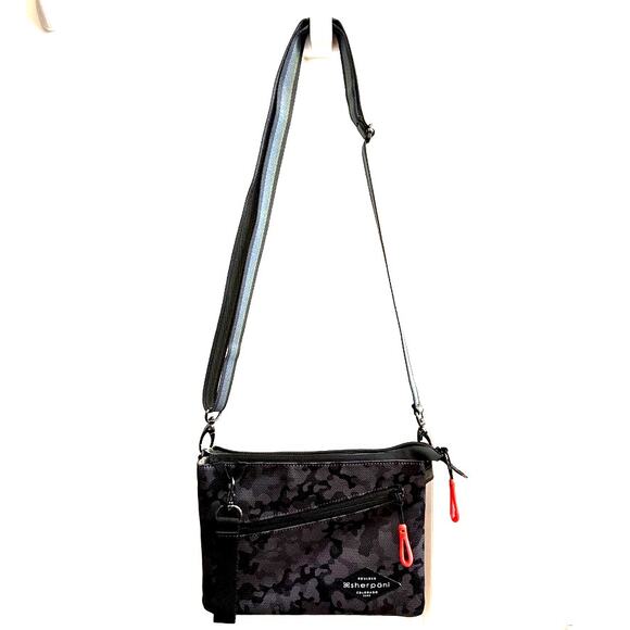 Sherpani Black & Grey Camo Zoom | Slim RFID Crossbody Bag Travel Concert Purse - Picture 12 of 12